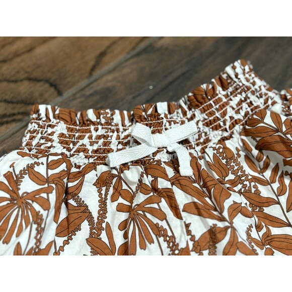 Janie & Jack Top Shorts Two Piece Matching Set Brown Floral Summer Tropical Sz 6 - Picture 9 of 11